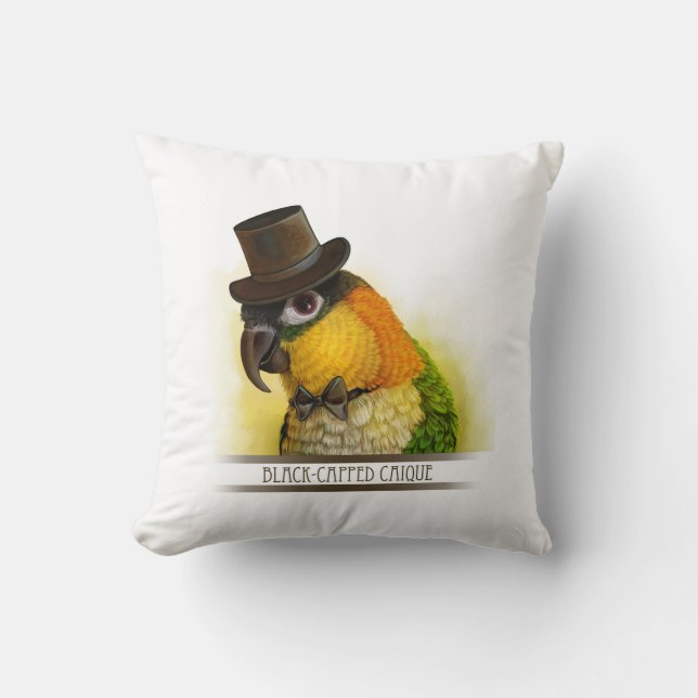 Mr & Mrs Caique Realistic Painting Cushion (Front)