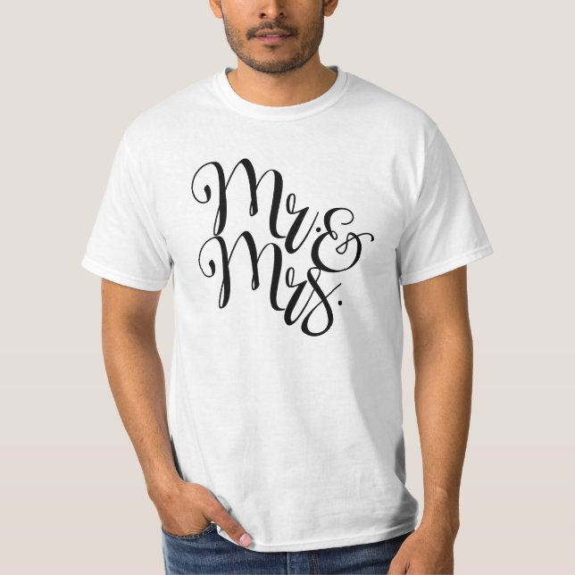 Mr. & Mrs. Calligraphy T-Shirt (Front)