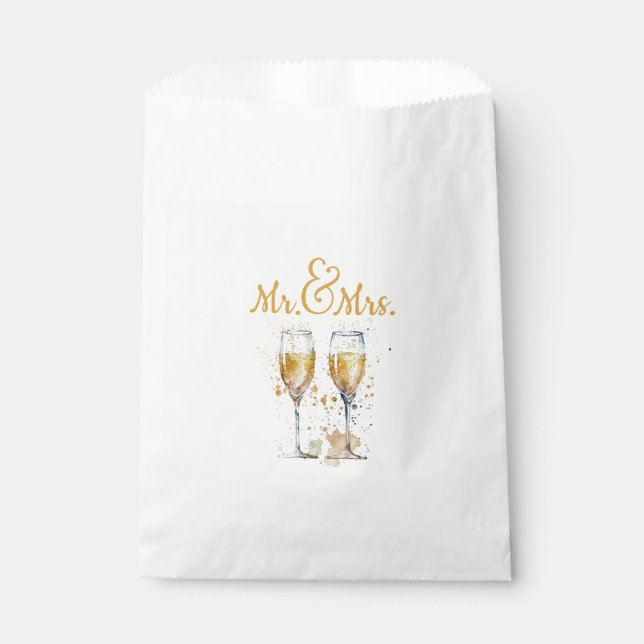 Mr. & Mrs. Champagne Celebration Favour Bag (Front)