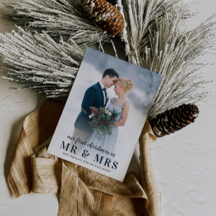 Mr & Mrs christmas holiday wedding announcement
