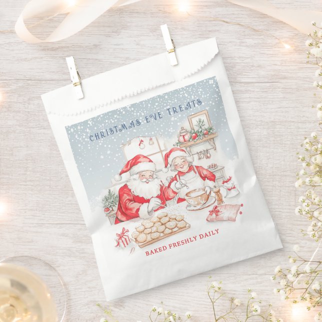 Mr & Mrs Claus Christmas Cookies  Favour Bag (Clipped)
