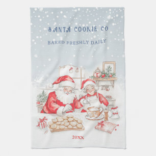 Mr & Mrs Claus Christmas Cookies Kitchen Towels
