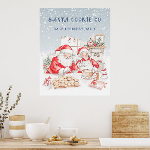 Mr & Mrs Claus Christmas Cookies Poster