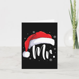 Mr Mrs Claus Christmas Couples Matching His And He Card