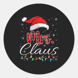 Mr Mrs Claus Christmas Couples Matching His And He Classic Round Sticker