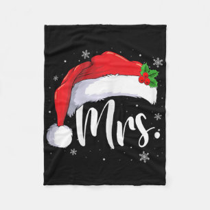 Mr Mrs Claus Christmas Couples Matching His And He Fleece Blanket