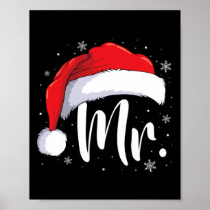 Mr Mrs Claus Christmas Couples Matching His And He Poster