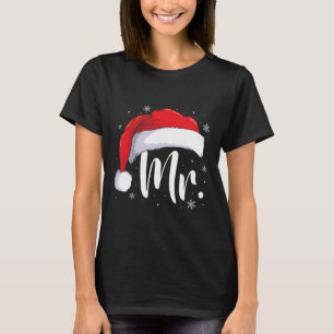 Mr Mrs Claus Christmas Couples Matching His And He T-Shirt