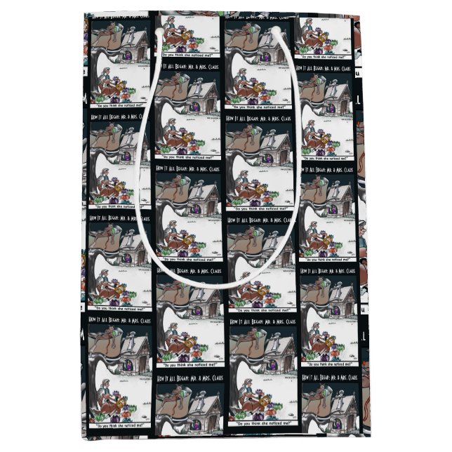 Mr. & Mrs. Claus How it All Began Medium Gift Bag (Front)