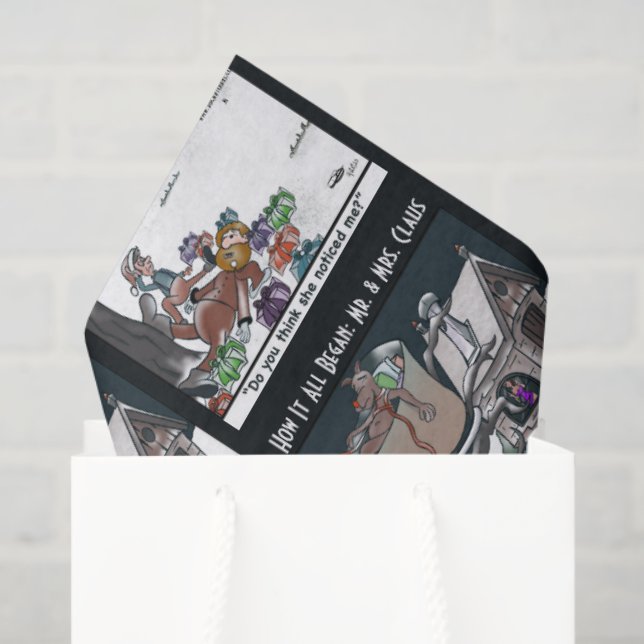 Mr. & Mrs. Claus How it All Began Tissue Paper (Gift Bag)