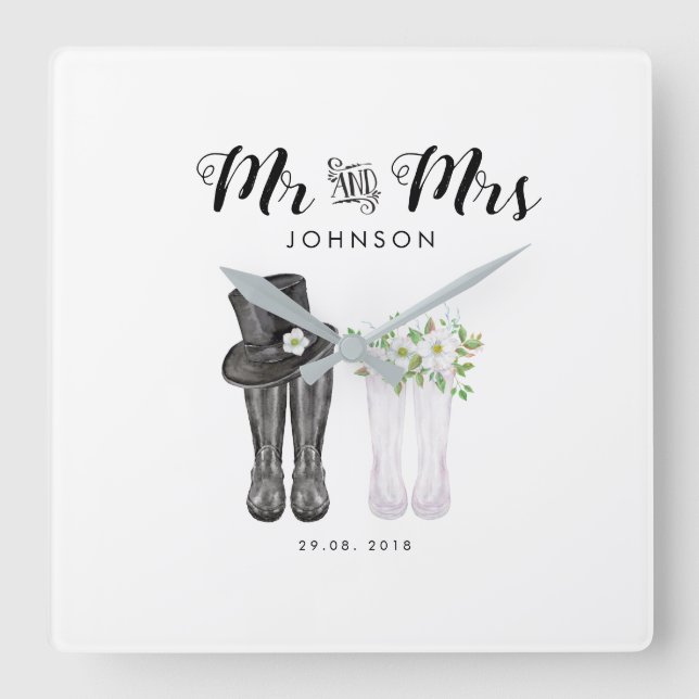 Mr & Mrs Clock Wedding Anniversary Christmas Gift (Front)