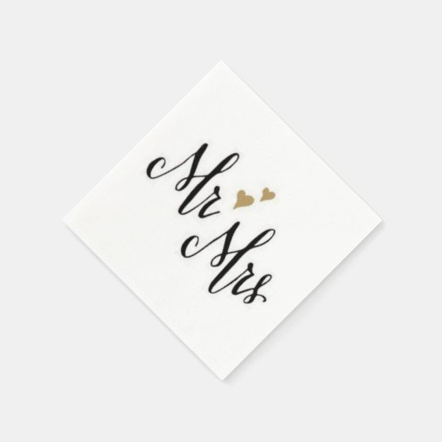 Mr & Mrs - Cocktail Napkins (Corner)