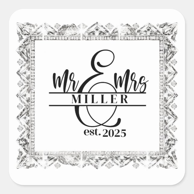 Mr. & Mrs. Custom Name Sticker (Front)