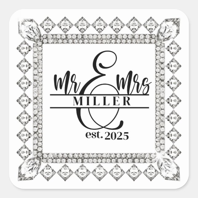 Mr. & Mrs. Custom Name Sticker (Front)