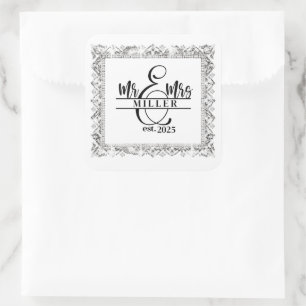 Mr. & Mrs. Custom Name Sticker