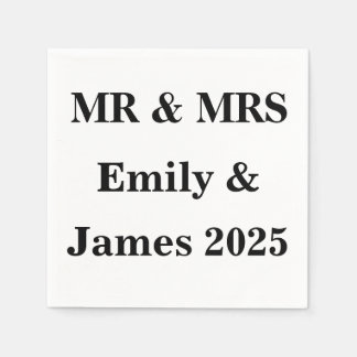 Mr & Mrs Custom Napkins – Wedding Reception 2025