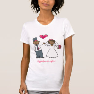 Mr & Mrs Cute Cartoon Wedding Couple Love T-shirt