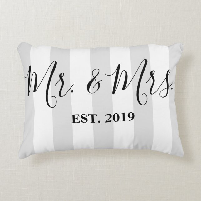 Mr. & Mrs. Decorative Pillow (Front)
