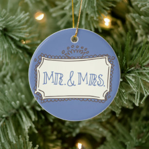 Mr & Mrs Doodle Badge Keepsake Ornament