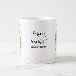 Mr & Mrs Elegant Engagement Large Coffee Mug