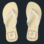 Mr & Mrs Elegant Floral Wedding Flip Flops<br><div class="desc">For further customisation,  please click the "Customise" button and use our design tool to modify this template. If the options are available,  you may change text and image by simply clicking on "Edit/Remove Text or Image Here" and add your own.  Designed by Asmaarzq / Freepik</div>