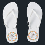 Mr. & Mrs. Elegant Floral Wedding Flip Flops<br><div class="desc">For further customisation,  please click the "Customise" button and use our design tool to modify this template. If the options are available,  you may change text and image by simply clicking on "Edit/Remove Text or Image Here" and add your own. Thank you.</div>