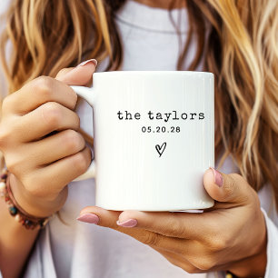 Mr & Mrs Elegant Script Wedding Newlyweds Custom Coffee Mug