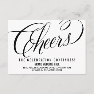 Mr. & Mrs. Elegant Script   Wedding Reception Card