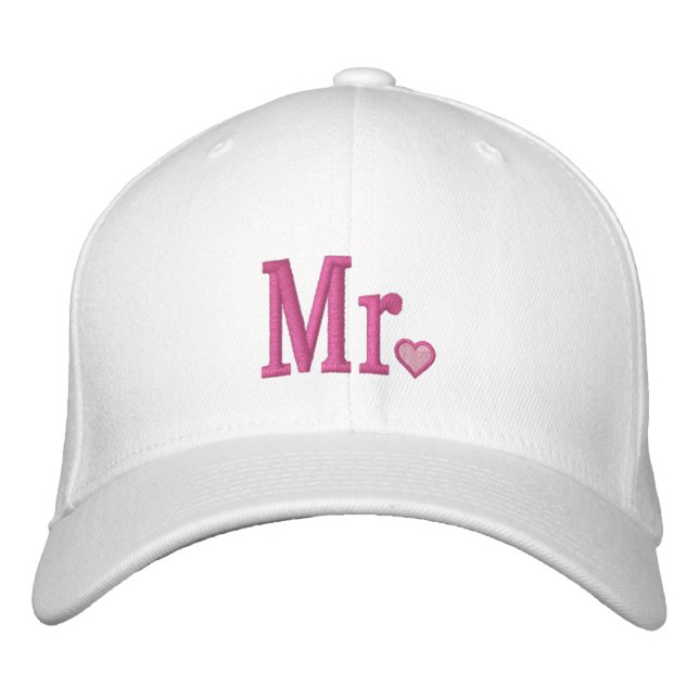 Mr & Mrs Embroidery Embroidered Cap (Front)