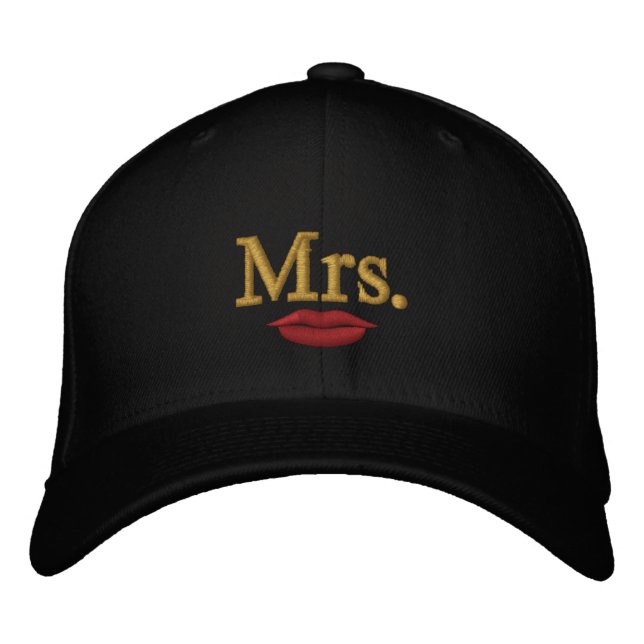 Mr & Mrs Embroidery Embroidered Cap (Front)