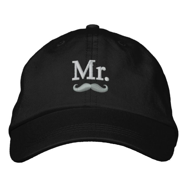Mr & Mrs Embroidery Embroidered Cap (Front)