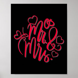Mr Mrs Engaged Mister Misses Wedding Bride Groom Poster