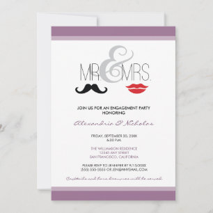 Mr. & Mrs. Engagement Party Invitation (lavender)