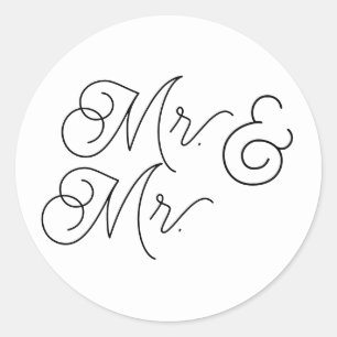Mr. & Mrs. envelope stickers for wedding invites