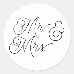Mr. & Mrs. envelope stickers for wedding invites