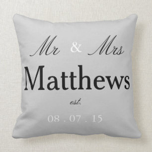 Mr & Mrs est. pillow