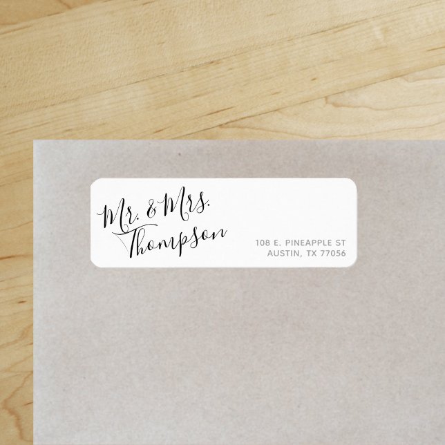 Mr. & Mrs. | Everyday Elegance | Return Address Return Address Label ("Everyday is abundantly beautiful." 
Sincerely Best Wishes from Lucky Design World)
