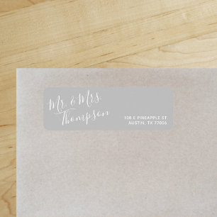 Mr. & Mrs. Everyday Modern Grey Return Address Label