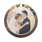 Mr Mrs First Christmas Rustic String Lights Photo