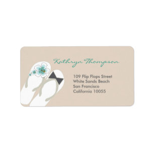 Mr & Mrs Flip Flops Beach Wedding Address Labels