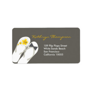 Mr & Mrs Flip Flops Beach Wedding Address Labels