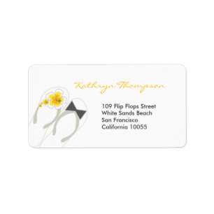Mr & Mrs Flip Flops Beach Wedding Address Labels