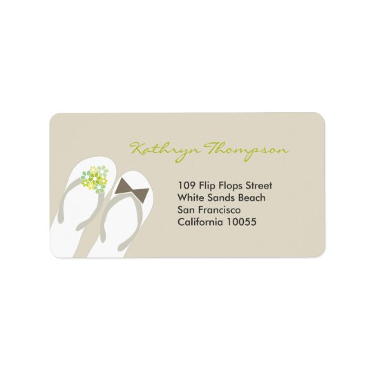 Mr & Mrs Flip Flops Beach Wedding Address Labels