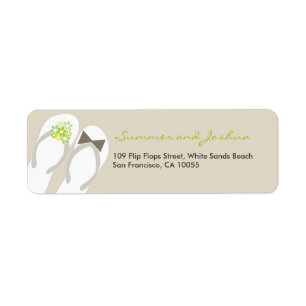 Mr & Mrs Flip Flops Beach Wedding Address Labels