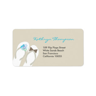 Mr & Mrs Flip Flops Beach Wedding Address Labels