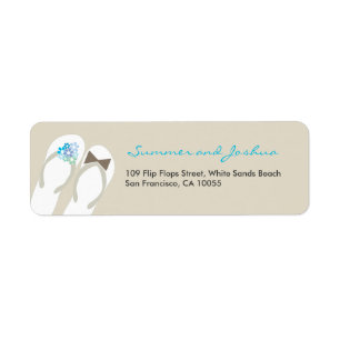 Mr & Mrs Flip Flops Beach Wedding Address Labels