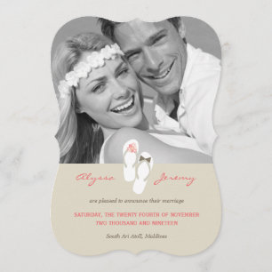 Mr & Mrs Flip Flops Beach Wedding Announcement