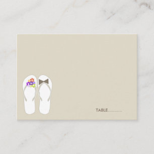 Mr & Mrs Flip Flops Beach Wedding Place Card
