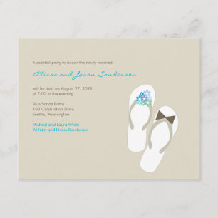Mr & Mrs Flip Flops Beach Wedding Reception Card