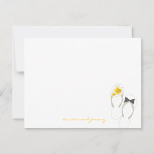 Mr & Mrs Flip Flops Beach Wedding Thank You Card